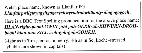 BBC guidance on pronouncing Llanfair PG