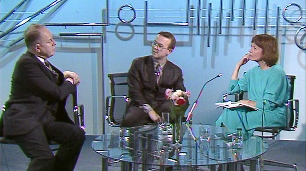 Hislop and Sherrin on satire, 1986