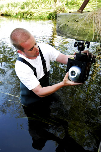 Jo installing rivercam