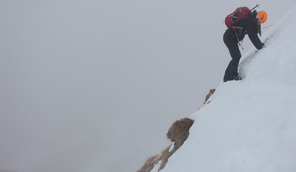 Kate tackles a snowy slope
