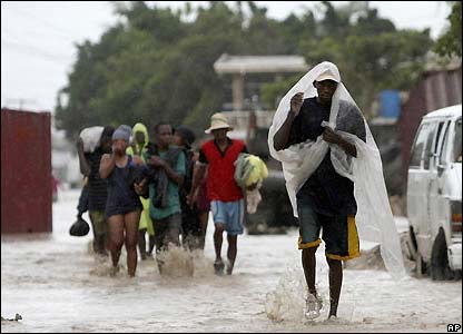 Flooded street in Gonaives
