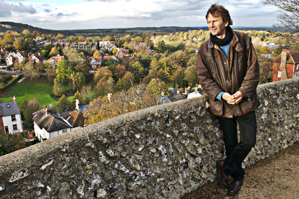 Michael Wood atop Lewes castle
