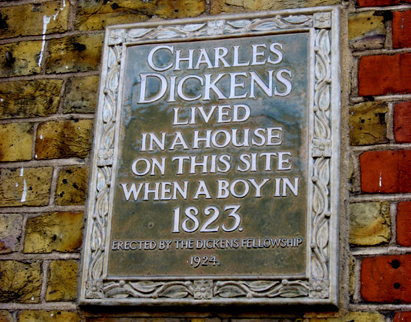 Camden Dickens plaque