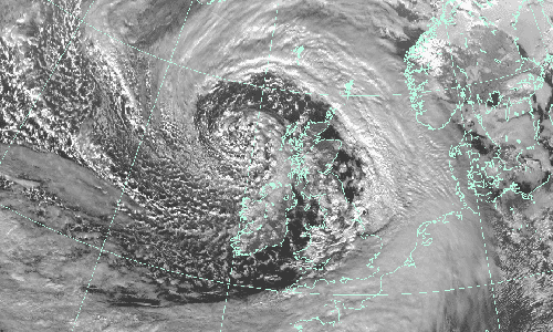 Visible satellite image of British Isles, courtesy Met Office