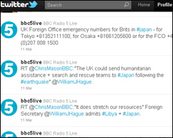 A screenshot of some of 5 live's tweets