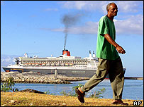 A cruise ship off Barbados