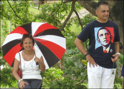 Trinidadians waiting to see Obama