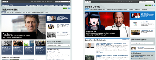 Our solution: the new About the BBC Homepage, and Inside the BBC site
