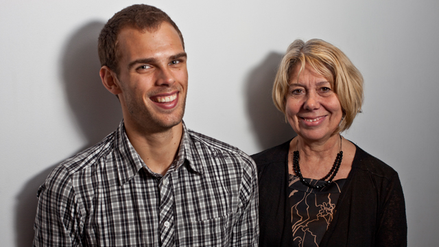 Marie McCluskey smiling with choreographer Fellow James Wilton