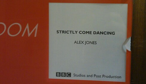 Alex Jones' dressing room door