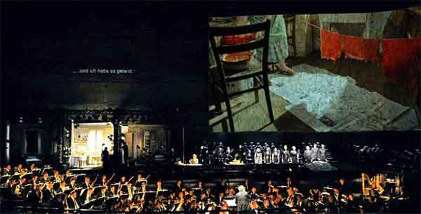 Photo of Katie Mitchell's production Nono's Al gran sole carico d'amore in Berlin