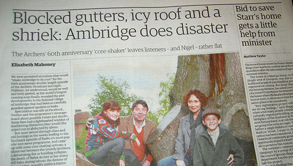 Coverage of the 60th anniversary episode in The Guardian