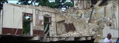 damaged hahtian building one year later